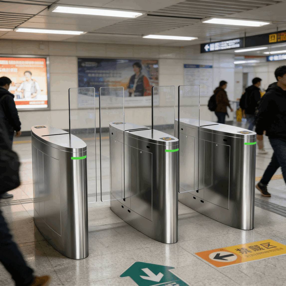 Hệ thống cổng xoay cánh gập (Wing Gate) động cơ không chổi than: Tích hợp nhận diện khuôn mặt AI và mã QR, giải pháp kiểm soát ra vào hiện đại cho văn phòng công nghệ