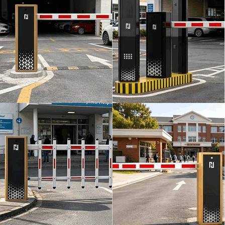 Hệ thống Barrier tự động thương mại cao cấp: Giải pháp kiểm soát lối vào cho cụm rạp chiếu phim và tòa nhà văn phòng, tích hợp trạm giám sát an ninh (Pos Satpam)