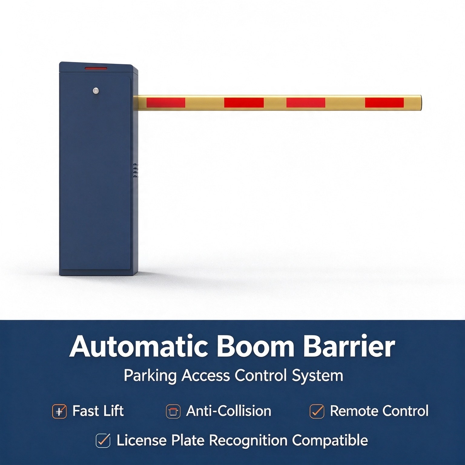 Cổng barie tự động Baroxon dạng cần thẳng tại lối vào bãi đỗ xe